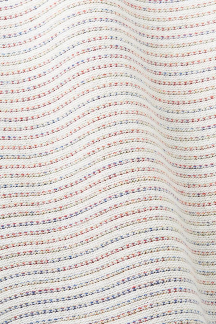 Trui met halflange rits en kleurrijke strepen, OFF WHITE, detail image number 5