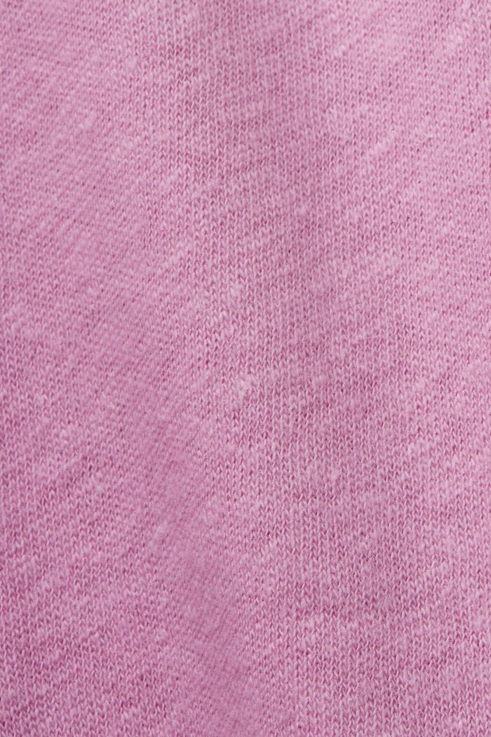 CURVY T-shirt van een mix van katoen en linnen, LILAC, detail image number 5