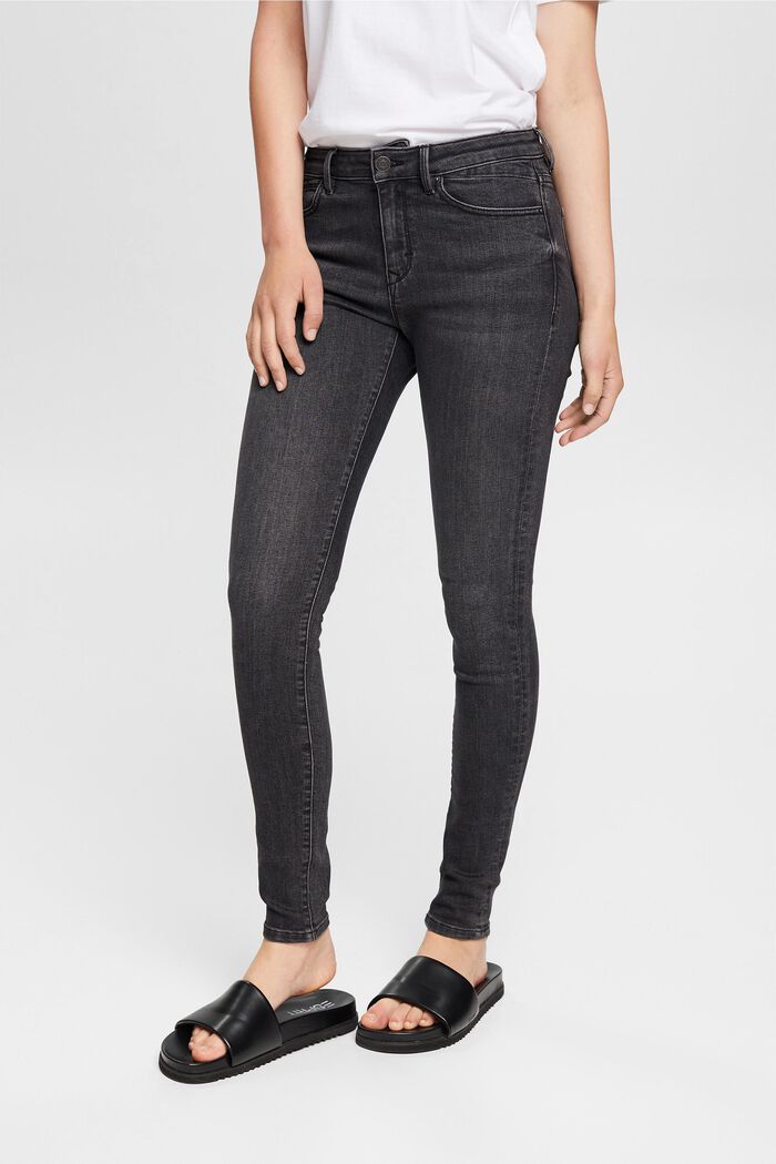 Mid rise skinny jeans, GREY DARK WASHED, detail image number 0