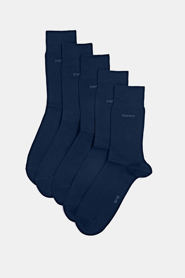 5 paar sokken van een mix met biologisch katoen, MARINE, detail image number 0