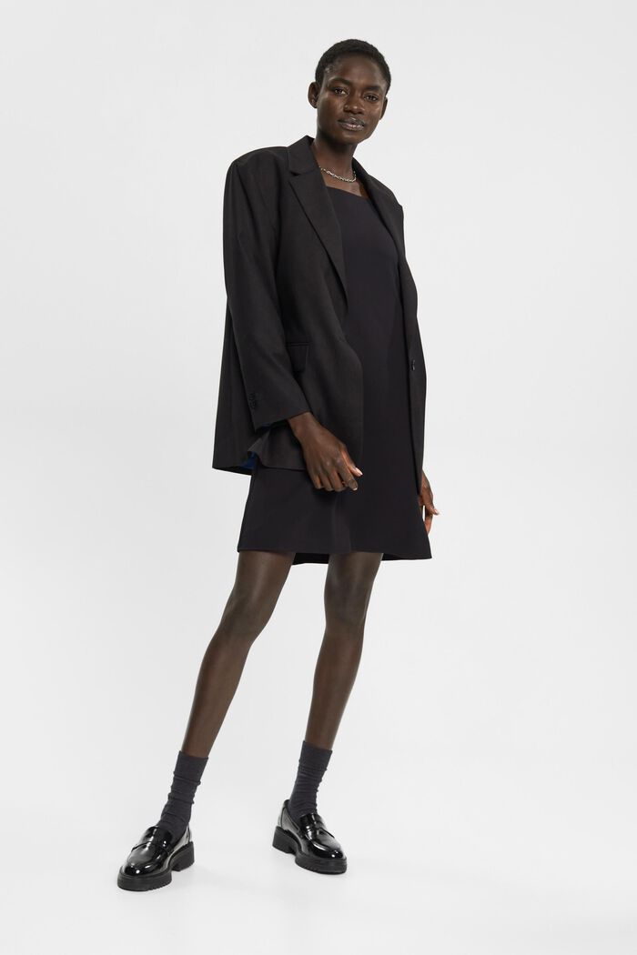 Mini-jurk met kanten mouwen, BLACK, detail image number 0