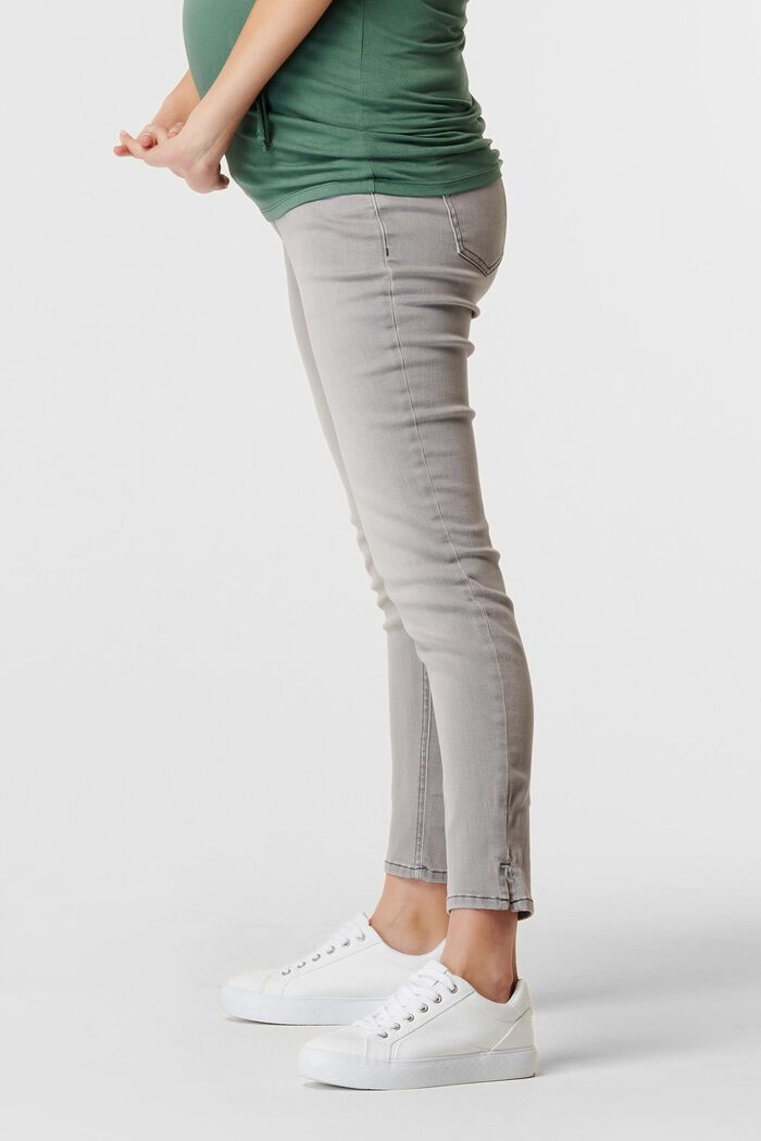 Gerecycled: jeans met band boven de buik, GREY DENIM, detail image number 2