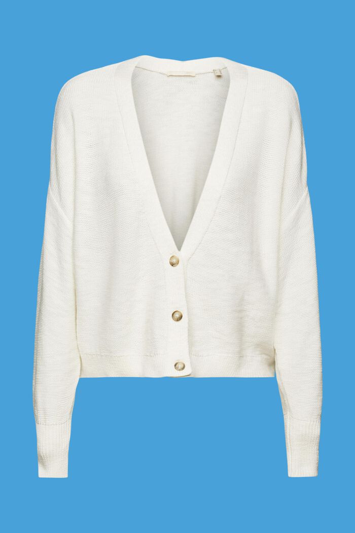 Gebreid katoenen vest, OFF WHITE, detail image number 6