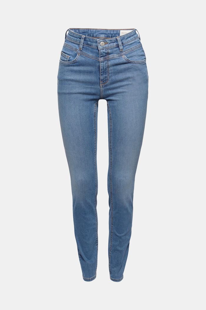 Shaping jeans met hoge taille, BLUE MEDIUM WASHED, detail image number 0