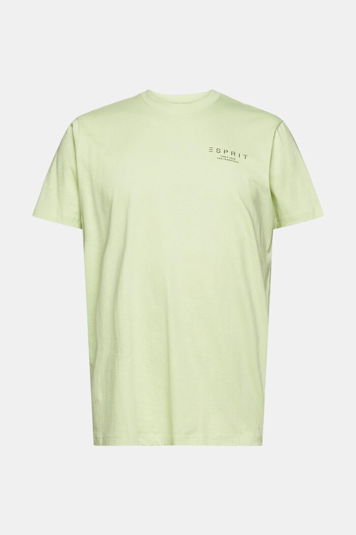Jersey T-shirt met logoprint, LIGHT GREEN, overview