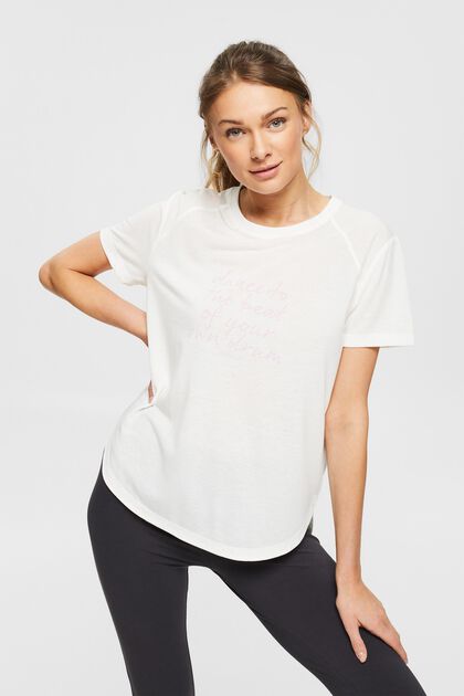 Actief T-shirt met print, LENZING™ ECOVERO™, OFF WHITE, overview