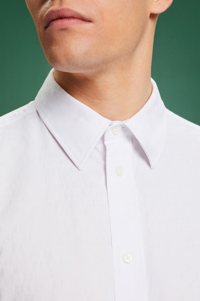 Overhemd van jacquardkatoen, WHITE, detail image number 2