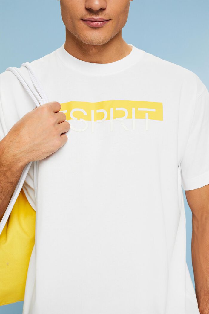 T-shirt met matglanzend label, WHITE, detail image number 2
