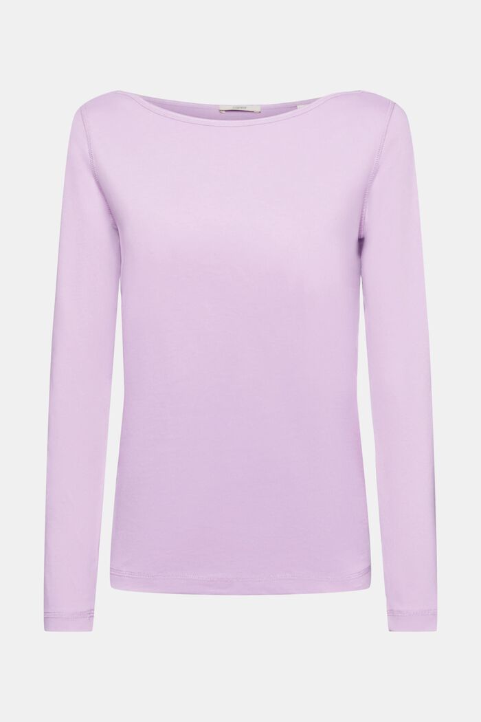 Longsleeve met boothals, LILAC, overview