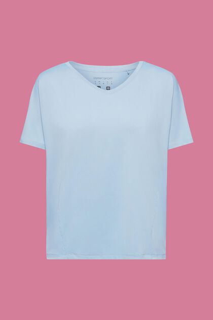 Actief T-shirt met V-hals met E-DRY, PASTEL BLUE, overview