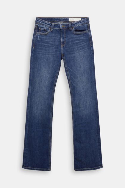 Jeans met veel stretch en biologisch katoen, BLUE DARK WASHED, overview