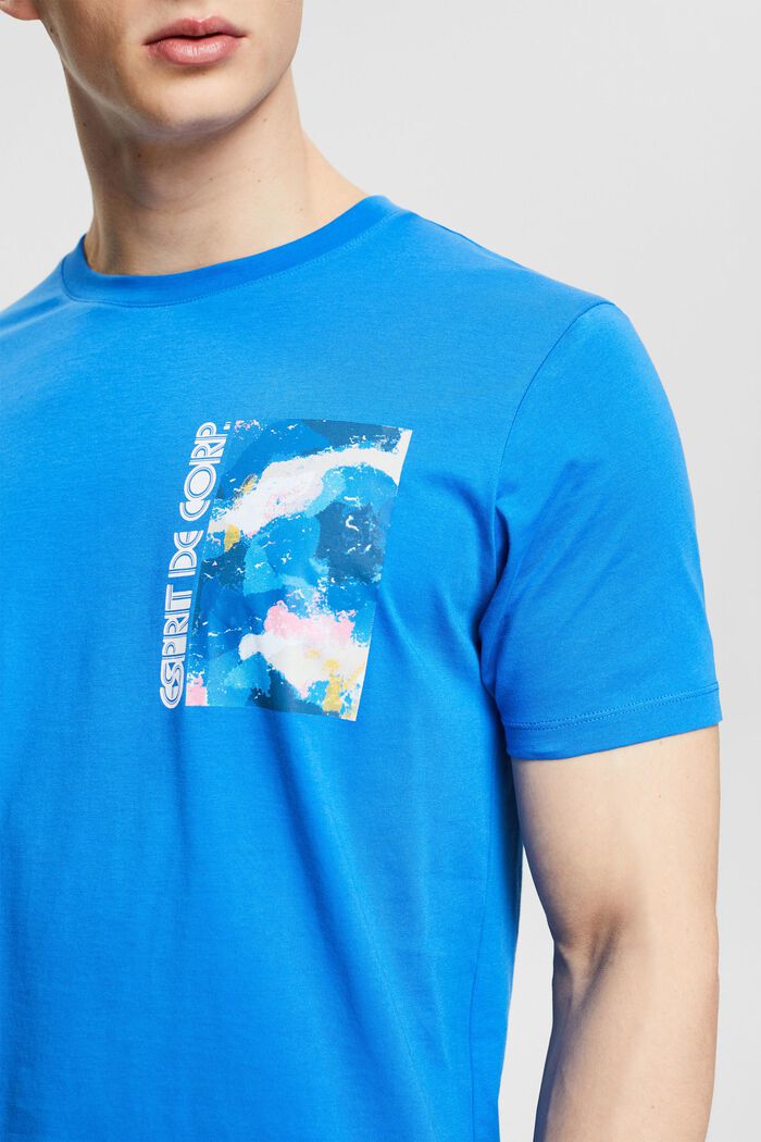 Jersey T-shirt met print, BRIGHT BLUE, detail image number 1