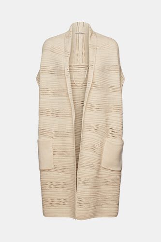 Bruin Mouwloos vest in een gehaakt design