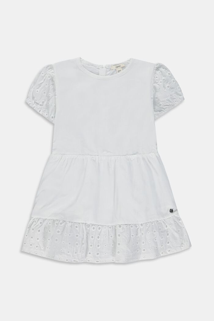 Opengebreide mini-jurk met laagjes, WHITE, detail image number 0