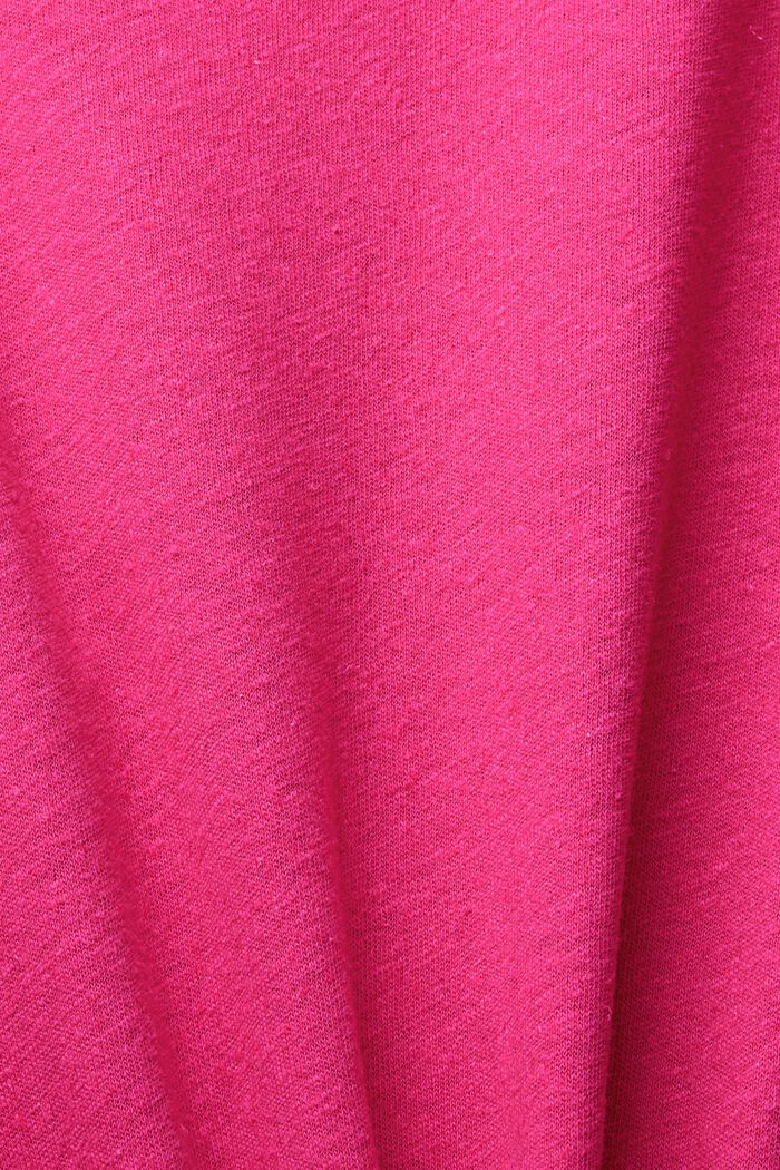 Met linnen: shirtjurk met midilengte, PINK FUCHSIA, detail image number 4