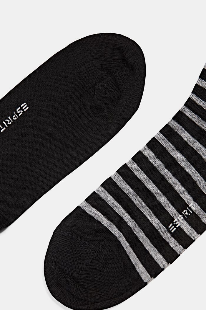 2 paar grofgebreide sokken, BLACK, detail image number 2