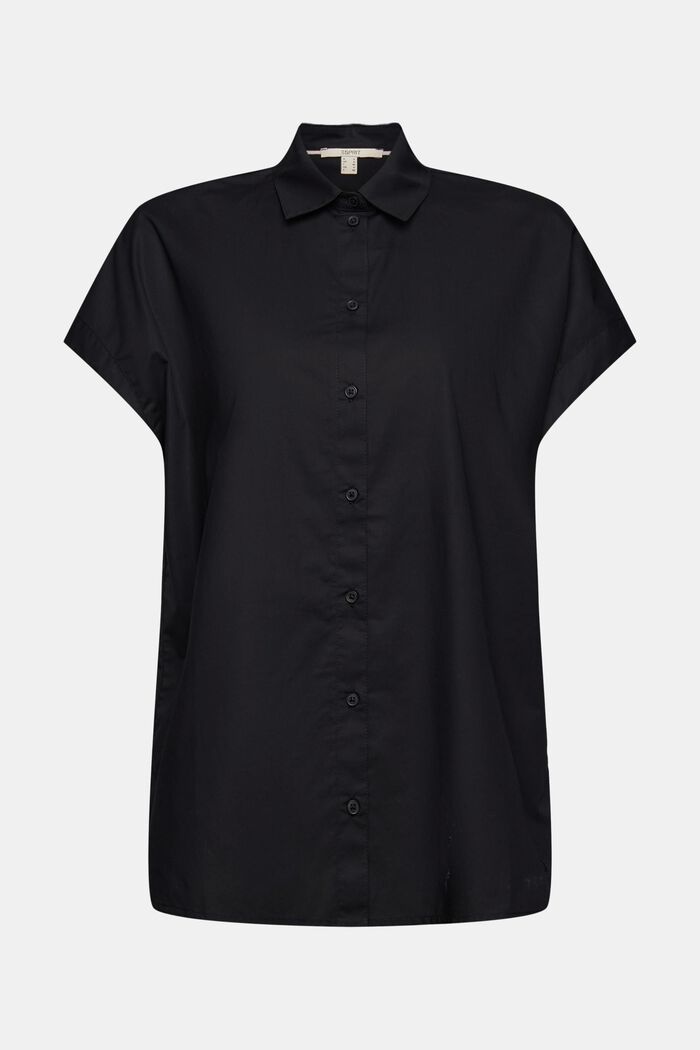 Overhemdblouse van 100% katoen, BLACK, detail image number 5