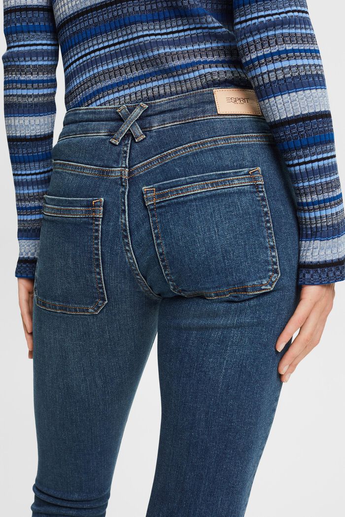 Skinny jeans met middelhoge taille, BLUE DARK WASHED, detail image number 1