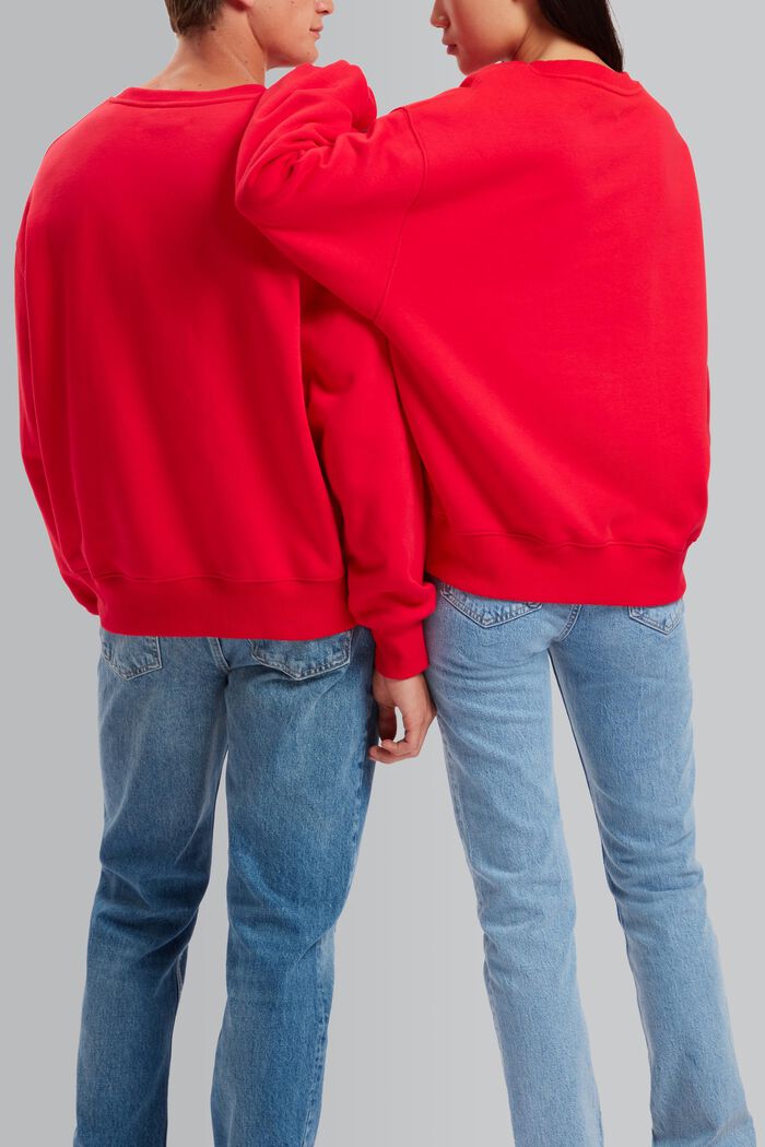 Uniseks sweatshirt met logoprint, RED, detail image number 1