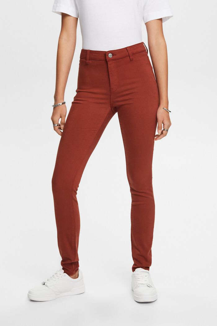Mid rise skinny jeans, RUST BROWN, detail image number 0