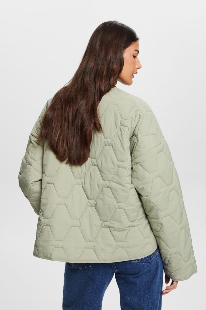 Gerecycled: lichte gewatteerde jas, DUSTY GREEN, detail image number 3
