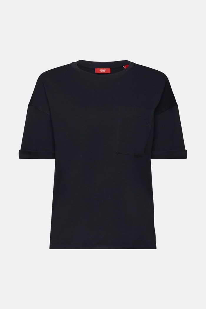Oversized T-shirt met opgestikte zak, BLACK, detail image number 7