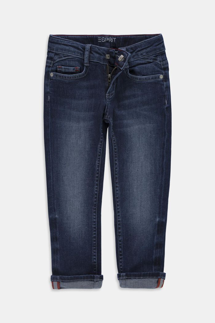 Reflecterende jeans met verstelbare band, BLUE DARK WASHED, detail image number 0