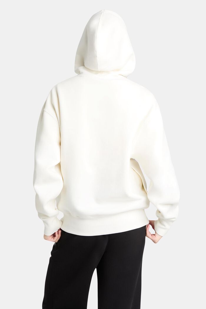 Uniseks hoodie van fleece met logo, OFF WHITE, detail image number 3