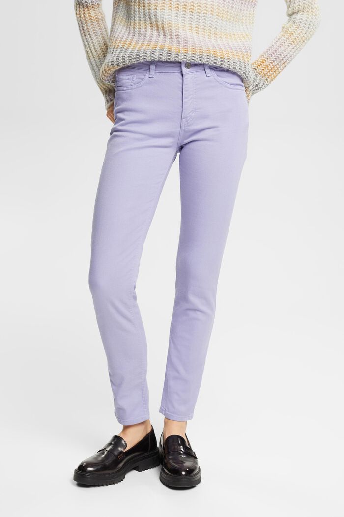 Slim fit-jeans met middelhoge taille, LAVENDER, detail image number 0