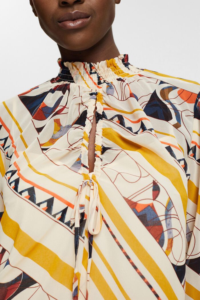 Chiffon blouse met motief, CREAM BEIGE, detail image number 4