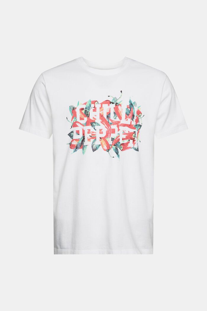 T-shirt met print, NEW WHITE, overview