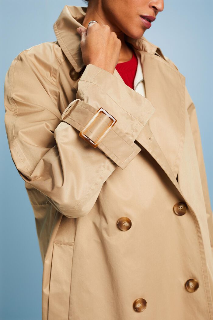 Double-breasted trenchcoat, BEIGE, detail image number 3