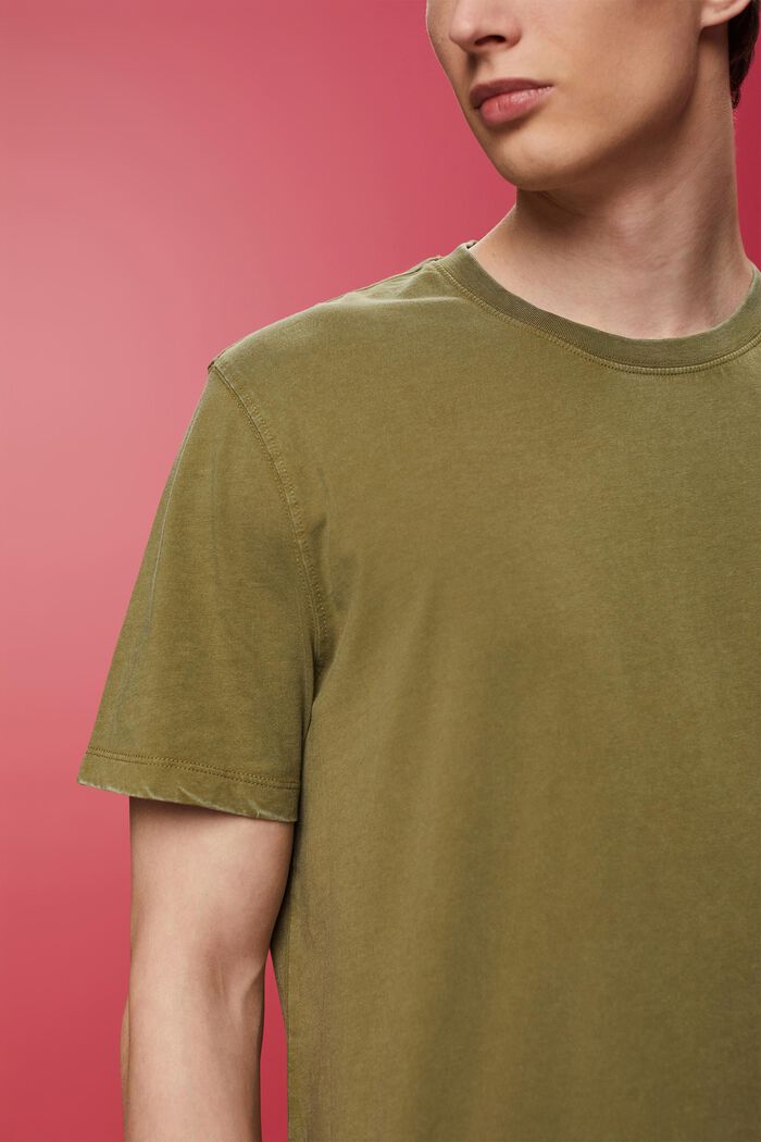 Garment-dyed jersey T-shirt, 100% katoen, OLIVE, detail image number 2