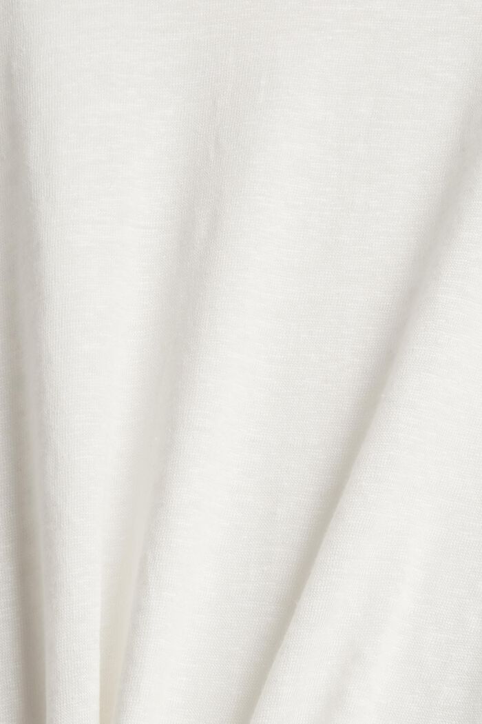 T-shirt van 100% linnen, OFF WHITE, detail image number 4