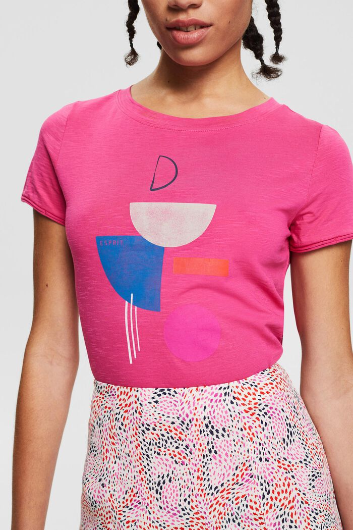 T-shirt met print, 100% organic cotton, PINK FUCHSIA, detail image number 2