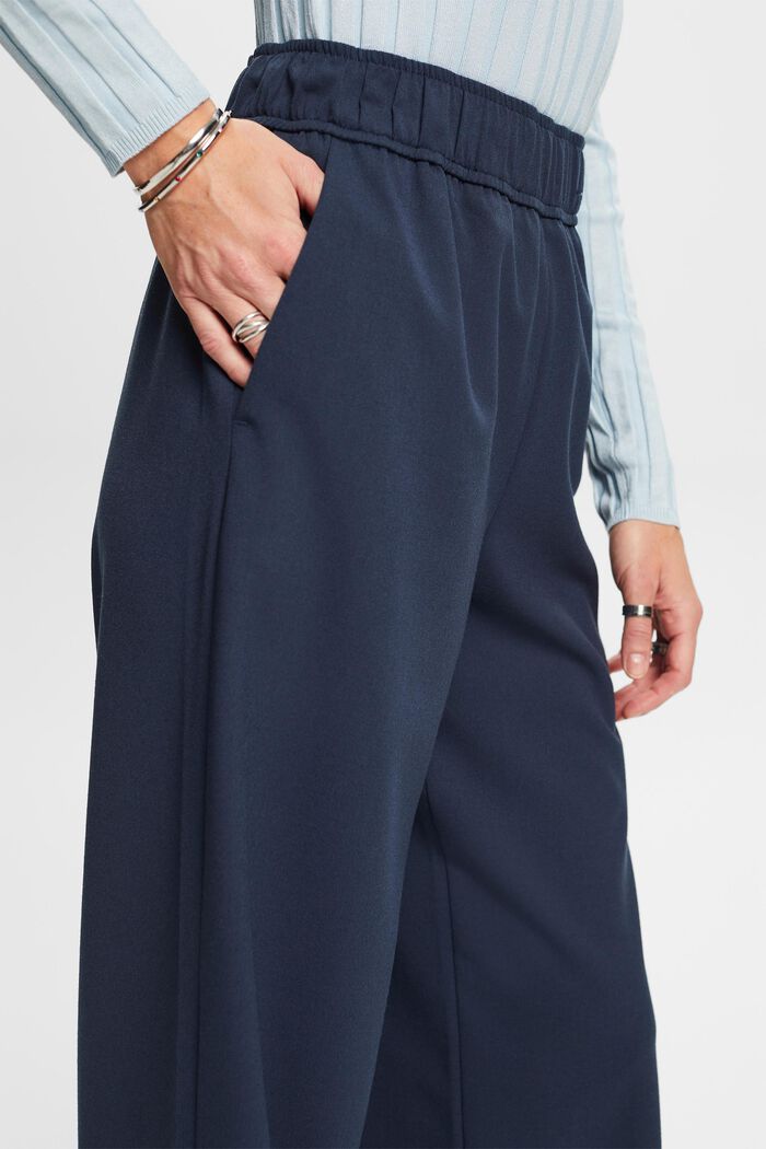 Pull-on broek met wijde pijpen, PETROL BLUE, detail image number 2