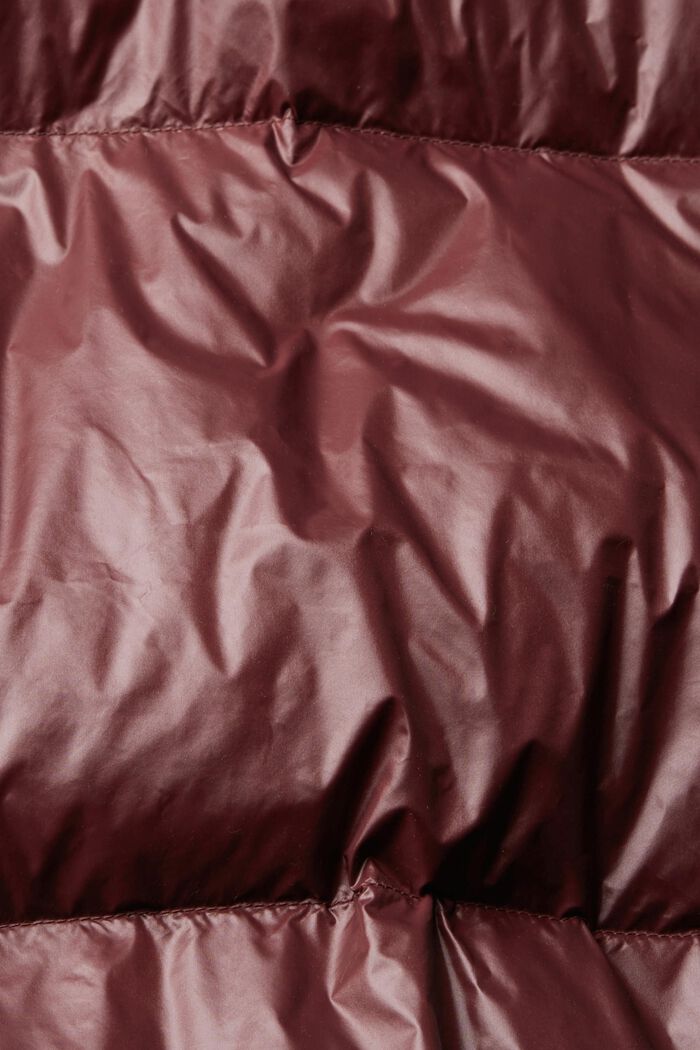 Lange gewatteerde mantel met gerecyclede donzen wattering, BORDEAUX RED, detail image number 6