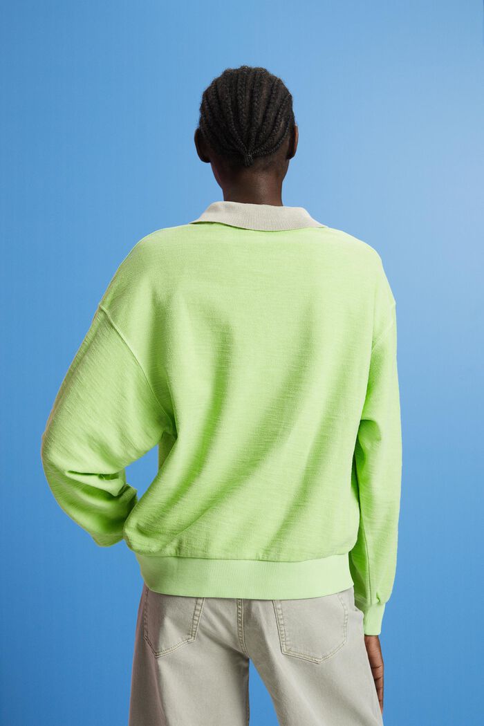 Sweatshirt met structuur, CITRUS GREEN, detail image number 3