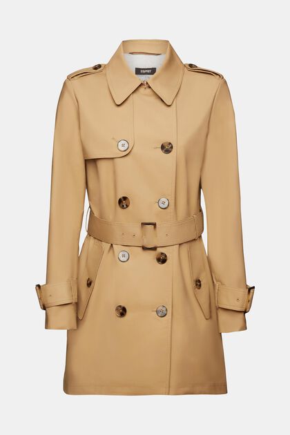 Double-breasted trenchcoat, KHAKI BEIGE, overview