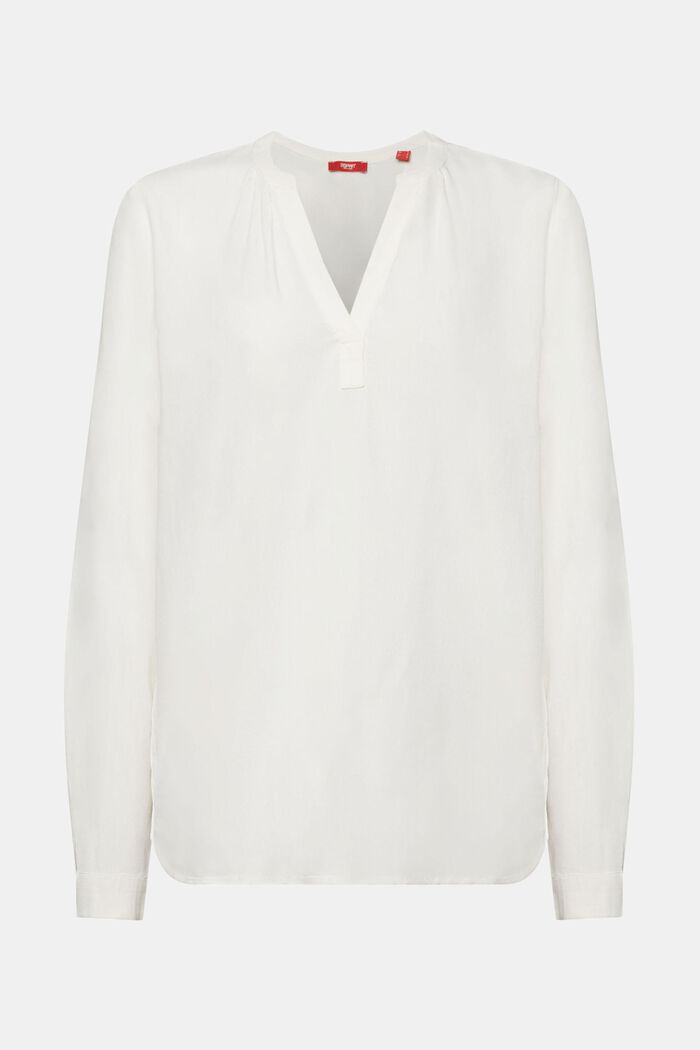 Basic blouse met V-hals, OFF WHITE, detail image number 6