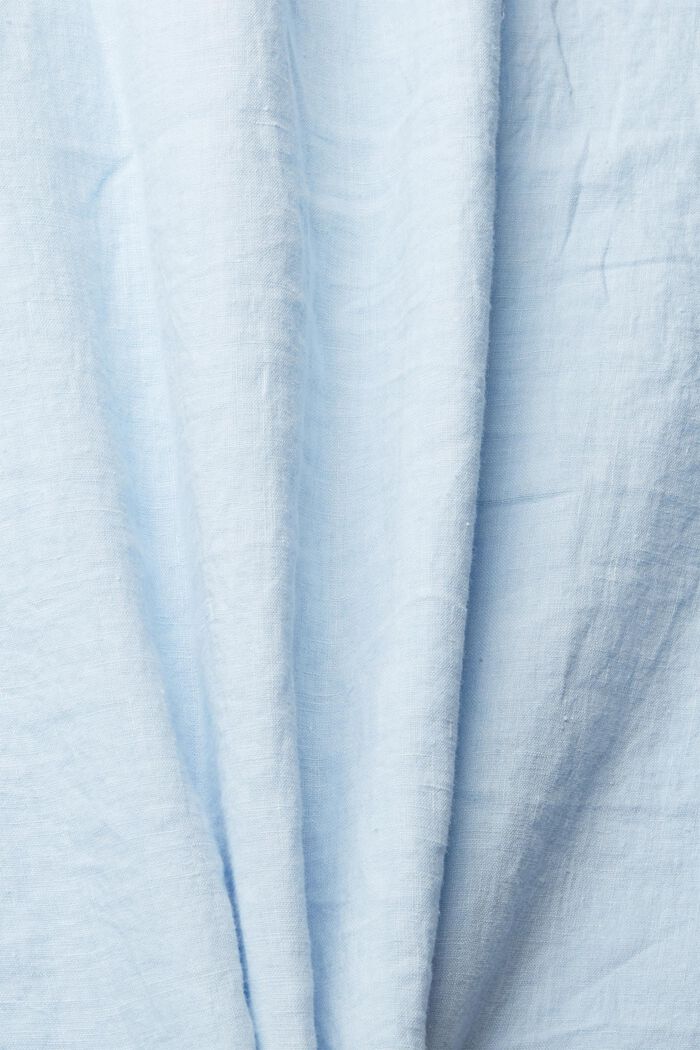Overhemd met opstaande kraag van 100% linnen, PASTEL BLUE, detail image number 4
