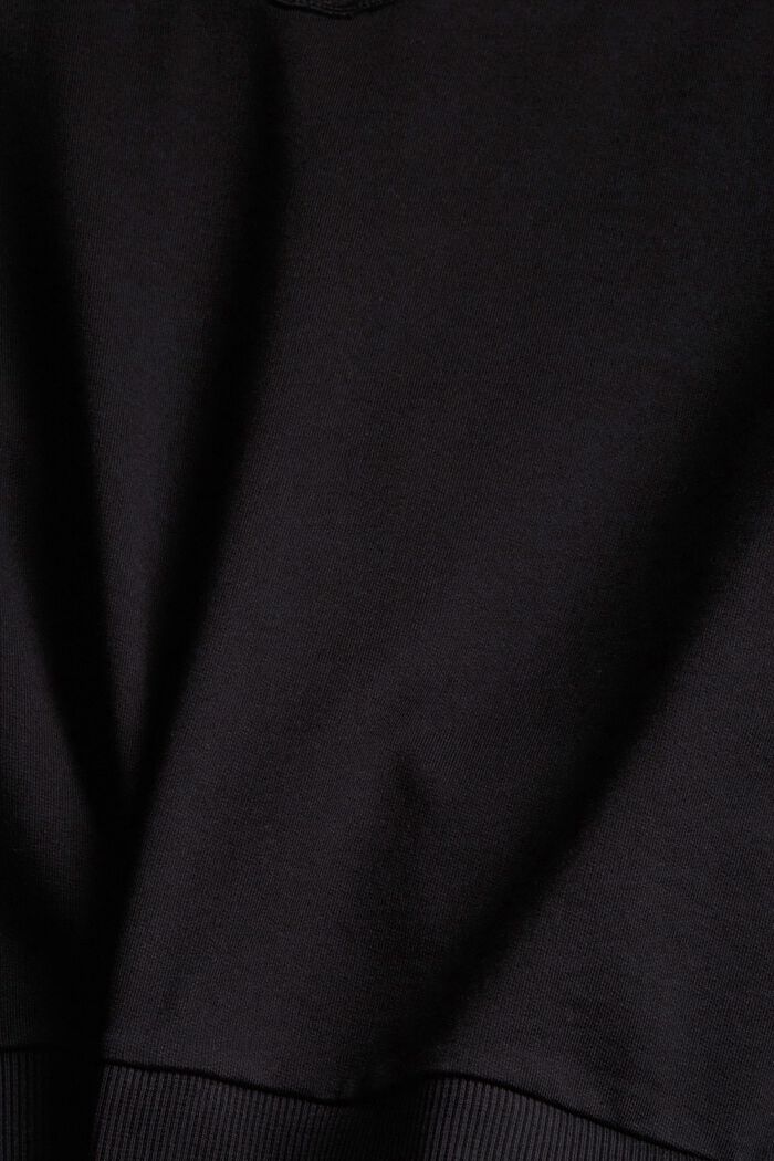 Sweatshirt met opengewerkte kant, biologisch katoen, BLACK, detail image number 4