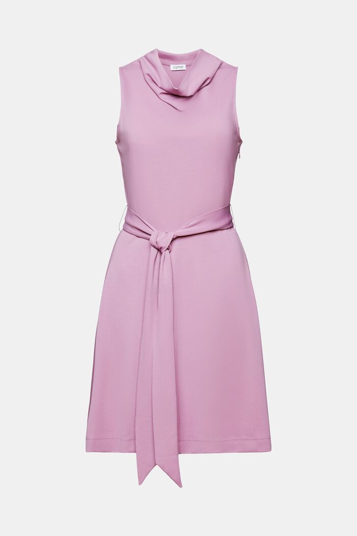Mini-jurk met watervalkraag, MAUVE, detail image number 6