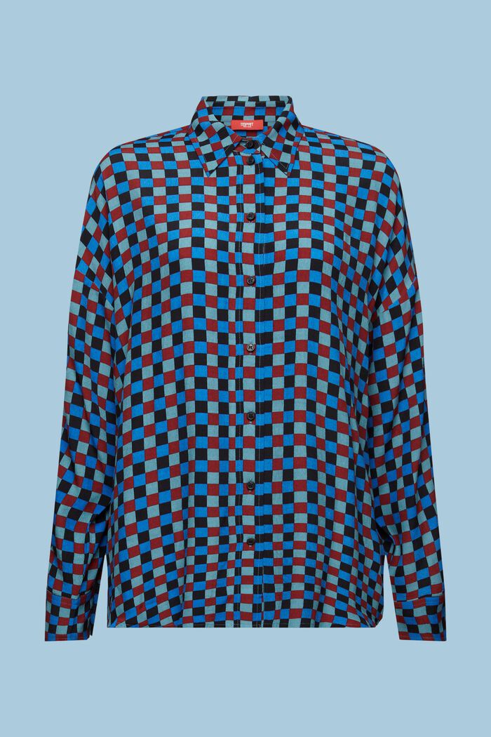 Buttondown-overhemd met print, BRIGHT BLUE, detail image number 5