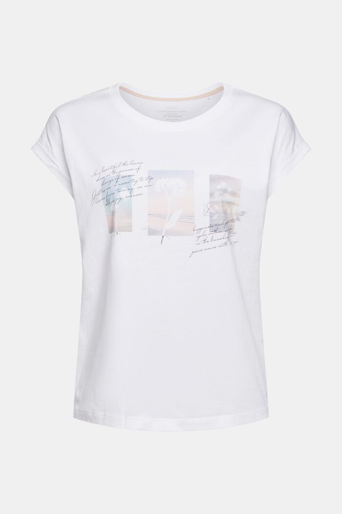 T-shirt met artistieke print, WHITE, detail image number 7