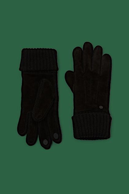 Suède, gebreide handschoenen