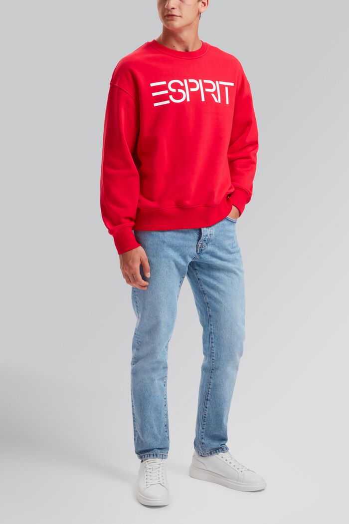 Uniseks sweatshirt met logoprint, RED, detail image number 2