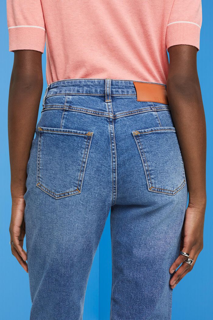 Bootcut jeans met opvallende inzet, BLUE DARK WASHED, detail image number 2