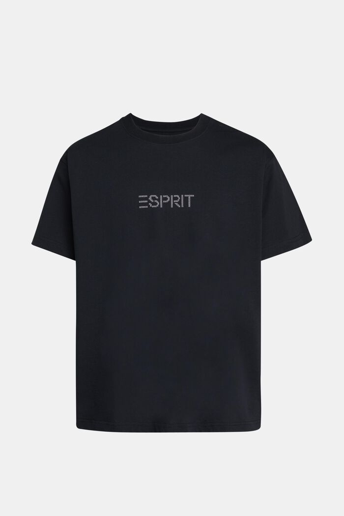 T-shirt met label en studs, BLACK, detail image number 5