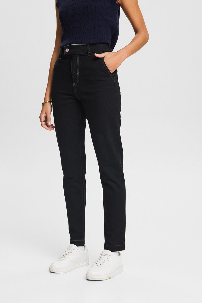 Slim jeans met hoge taille, BLACK RINSE, detail image number 0